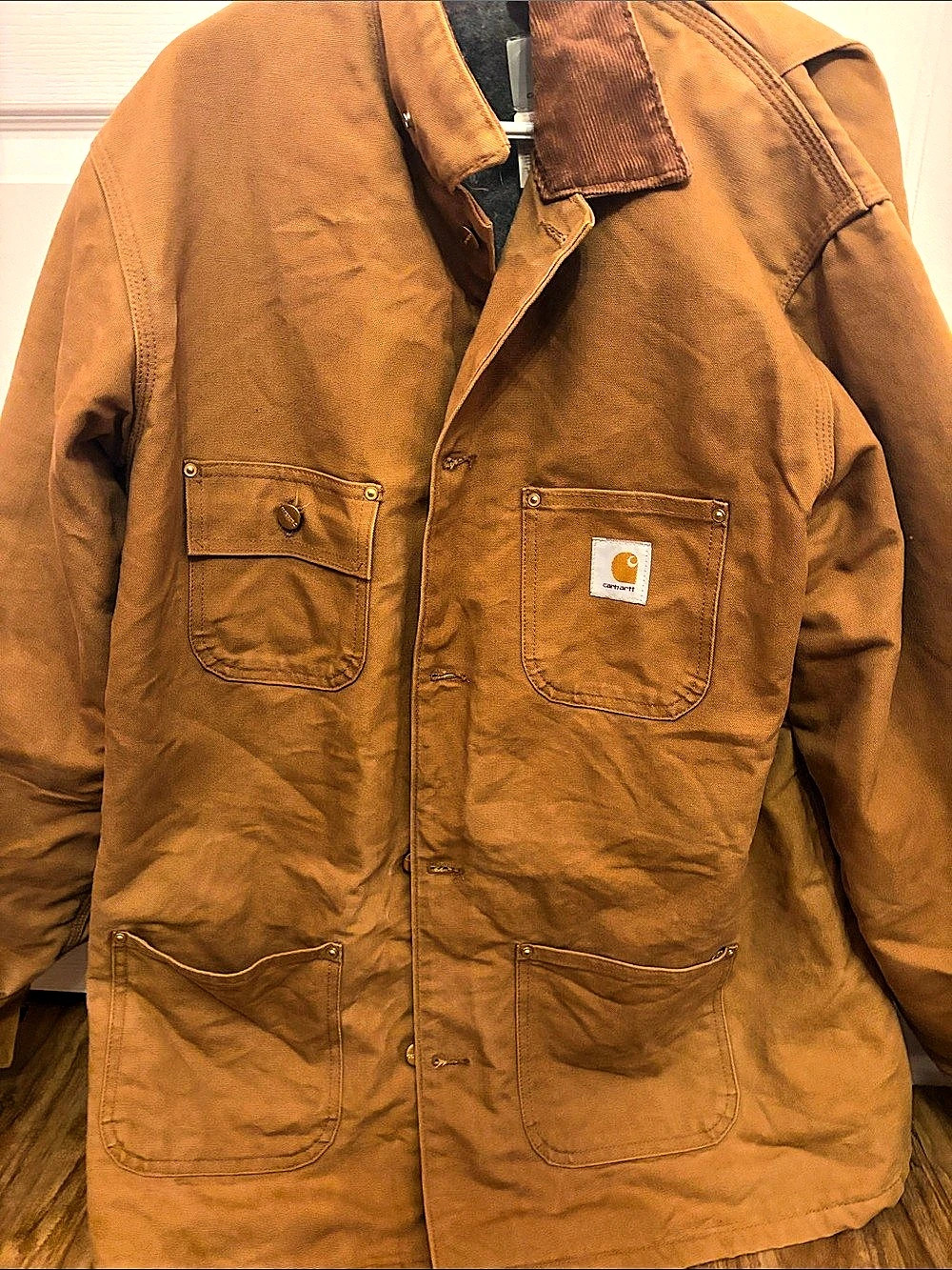 Carhartt Duck Blanket-Lined Chore Coat Brown Large
